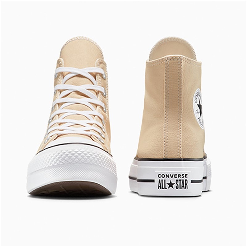 Converse Womens Chuck Taylor All Star Lift Platform Hi Trainers Coastal Dune/White/Black - Image 3
