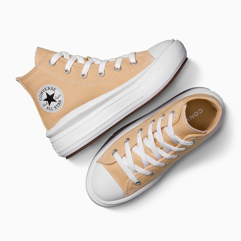 Converse Kids Chuck Taylor All Star Move Hi Trainers Coastal Dune/White - Image 4