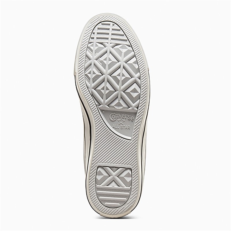 Converse Womens Chuck Taylor All Star Ox Metallic Leather Trainers Silver/Egret/Black - Image 2