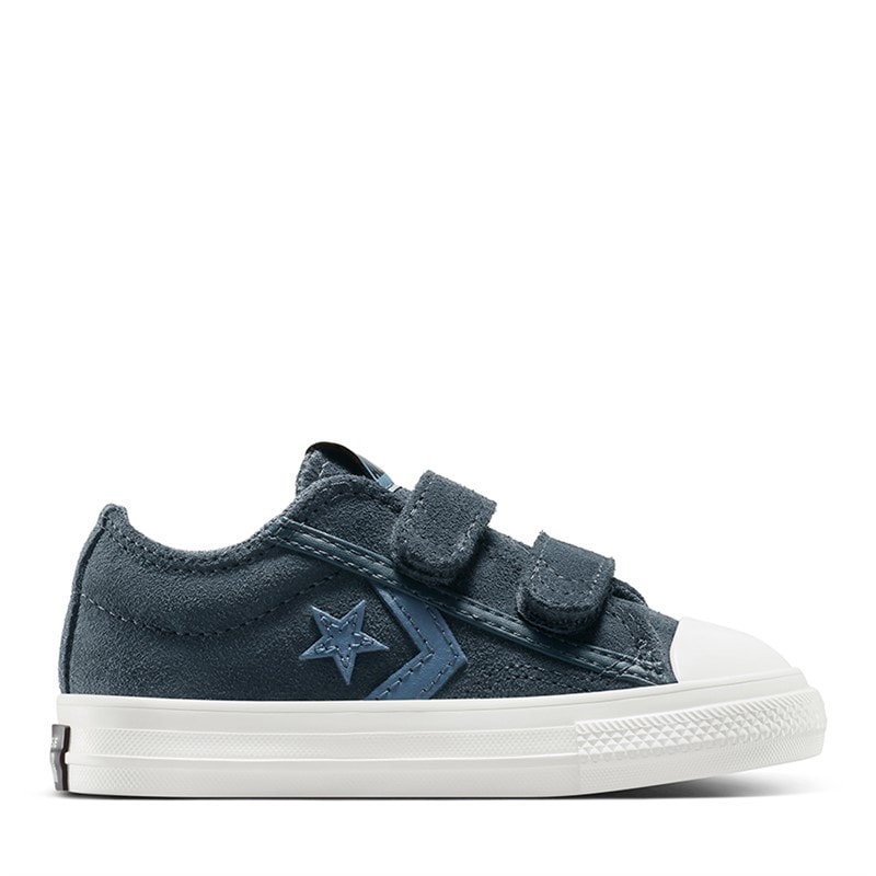 Converse Infant Star Player 76 Ox Suede And Leather Easy On Trainers Midnight Pass/Lakeside Blue - Image 1