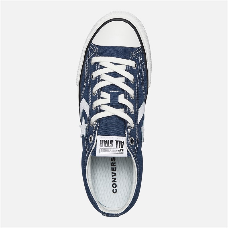 Converse Junior Star Player 76 Ox Foundational Canvas Trainers Navy/Vintage White/Egret - Image 4