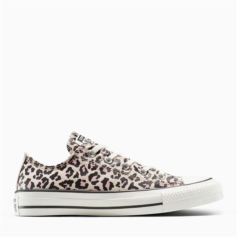 Converse Junior Girls Chuck Taylor All Star Ox Leopard Trainers Warm Clay/Egret/Black - Image 1