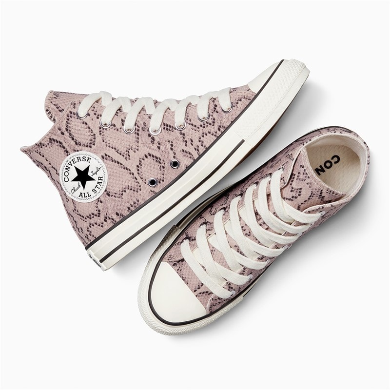 Converse Chuck Taylor All Star Hi Snakeskin Print Trainers Warm Clay/Egret/Egret - Image 3