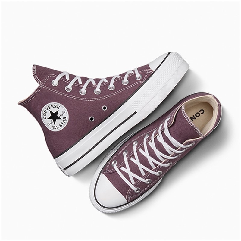 Converse Womens Chuck Taylor All Star Lift Platform Hi Trainers Trail Mixed/Natural Ivory - Image 4