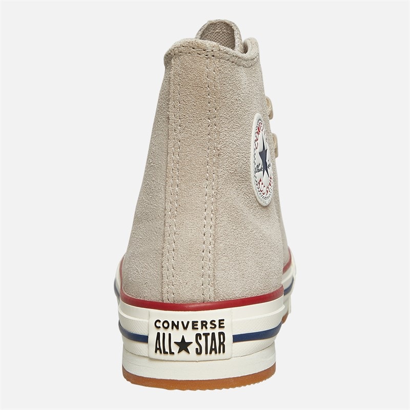 Converse Junior Chuck Taylor All Star Lift Platform Hi Suede Trainers Papyrus/Egret/Midnight Navy - Image 3