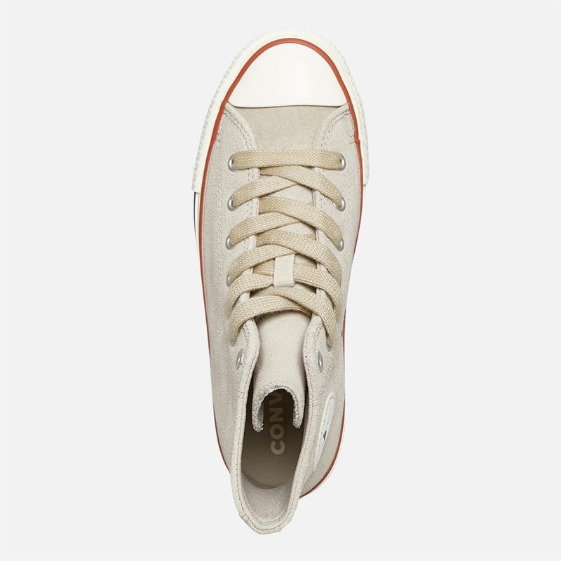 Converse Junior Chuck Taylor All Star Lift Platform Hi Suede Trainers Papyrus/Egret/Midnight Navy - Image 4