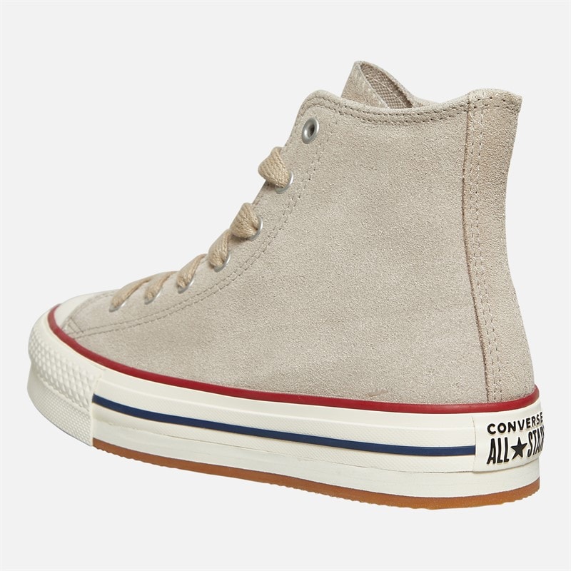 Converse Junior Chuck Taylor All Star Lift Platform Hi Suede Trainers Papyrus/Egret/Midnight Navy - Image 5