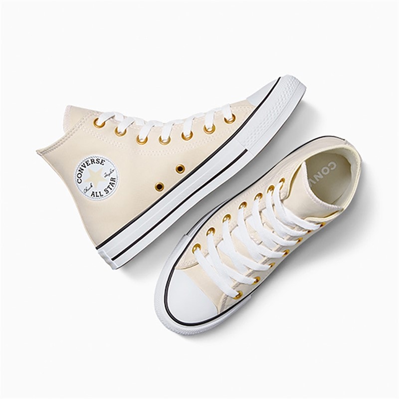 Converse Chuck Taylor All Star Ox Peached Canvas Trainers Light Dune/White/Gold - Image 4