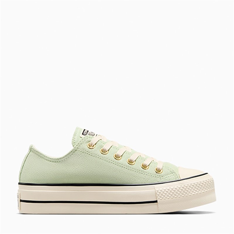 Converse Womens Chuck Taylor All Star Lift Platform Ox Suede Trainers Surplus Mint/Natural Ivory - Image 1