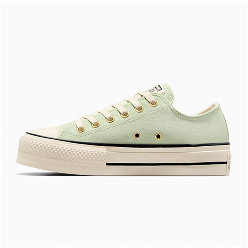 Converse Womens Chuck Taylor All Star Lift Platform Ox Suede Trainers Surplus Mint/Natural Ivory - Image 5
