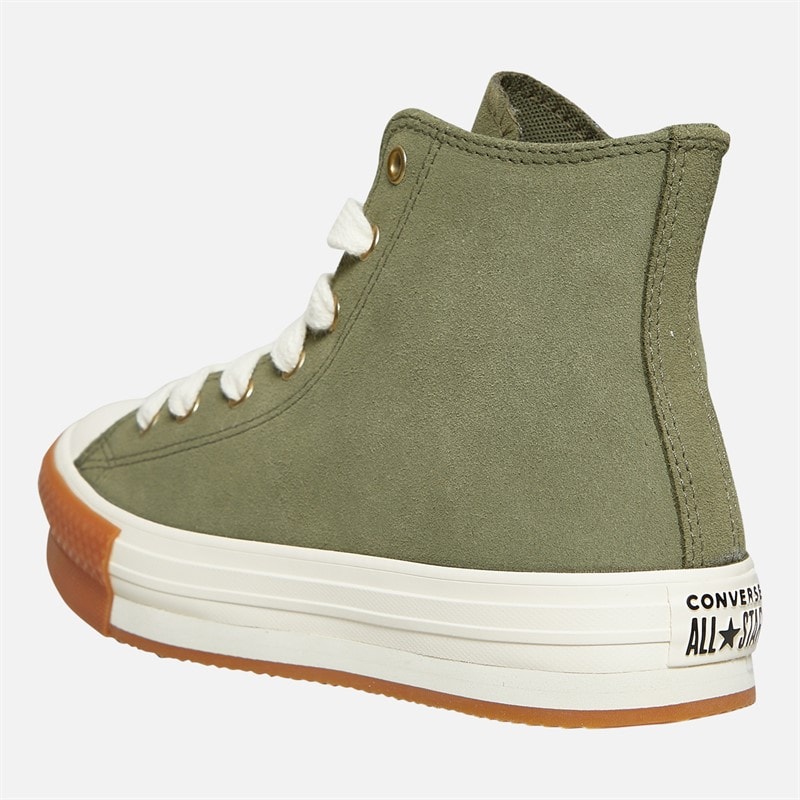 Converse Junior Chuck Taylor All Star Lift Platform Hi Trainers Utility/Egret/Gum Honey - Image 5
