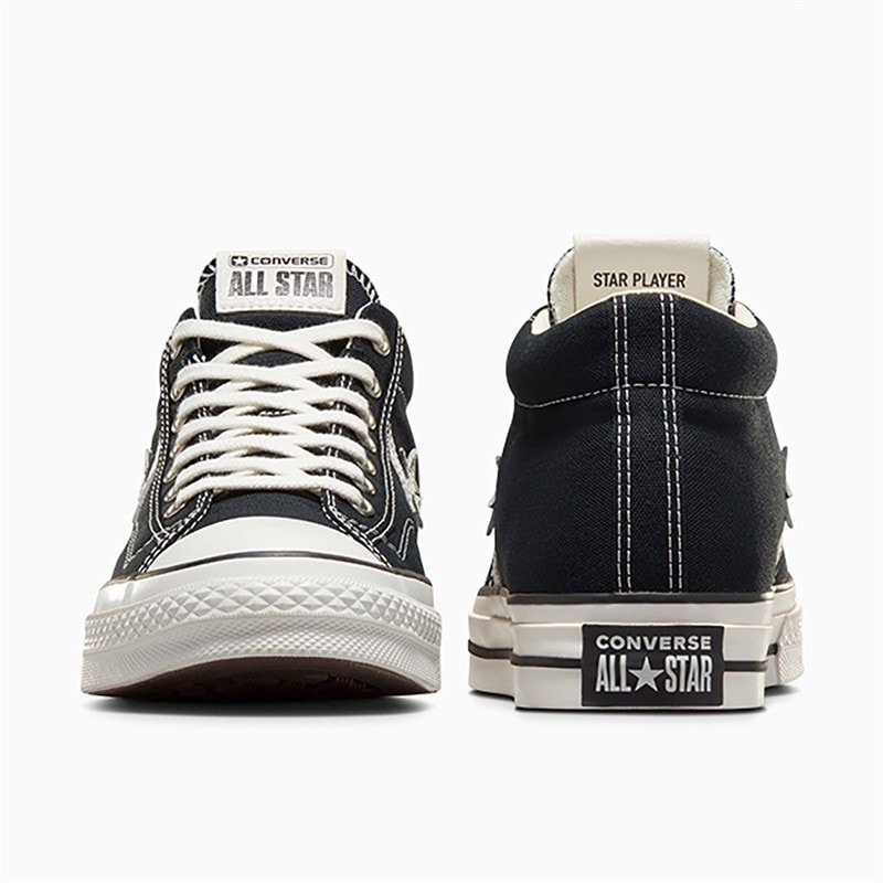 Converse Star Player 76 Mid Trainers Black/Vintage White/Egret - Image 3