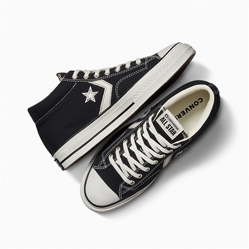 Converse Star Player 76 Mid Trainers Black/Vintage White/Egret - Image 4