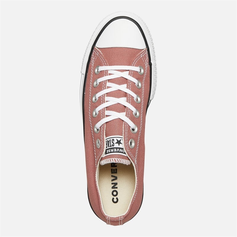 Converse Womens Chuck Taylor All Star Lift Platform Ox Trainers Light Saddle/Natural Ivory - Image 4