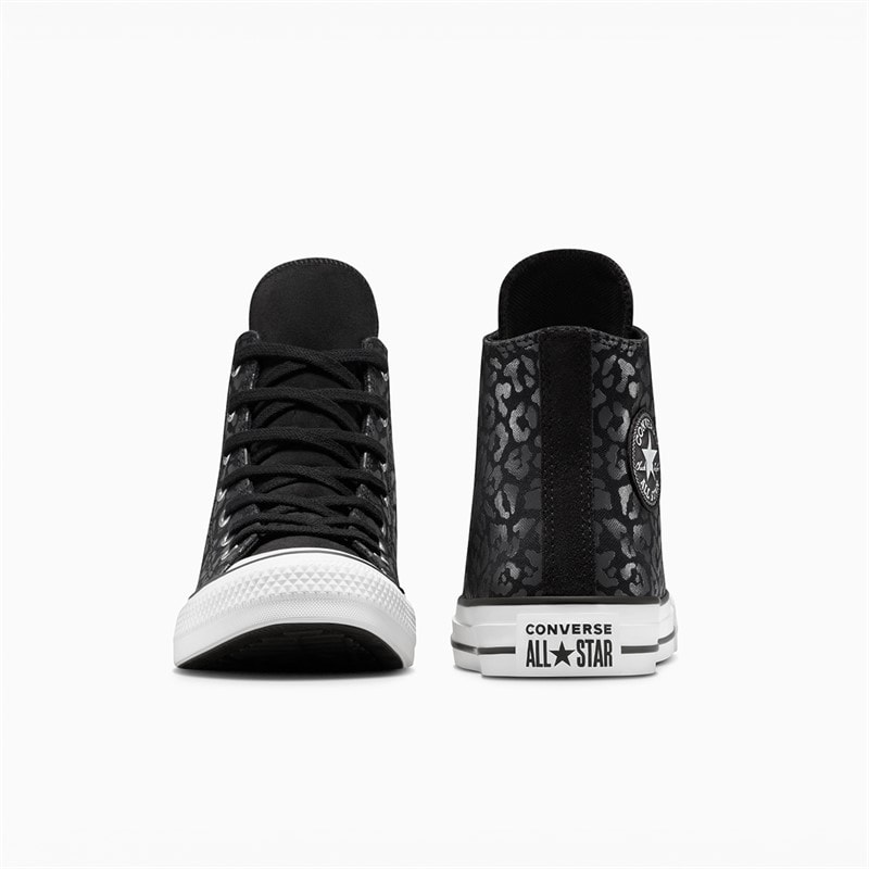 Converse Junior Chuck Taylor All Star Hi Dark Cheetah Print Trainers Dark Matter/Black - Image 3