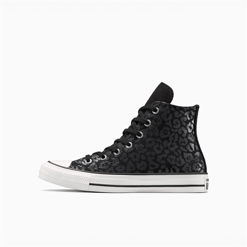 Converse Junior Chuck Taylor All Star Hi Dark Cheetah Print Trainers Dark Matter/Black - Image 5