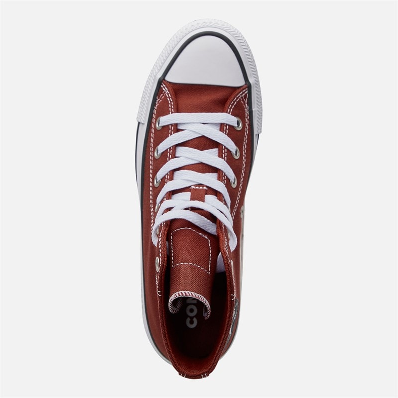 Converse Junior Chuck Taylor All Star Hi Double Play Trainers Rottin Apple/White/Black - Image 4