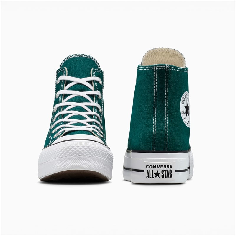 Converse Womens Chuck Taylor All Star Hi Lift Platform Trainers Darkly Jaded/White/Black - Image 3
