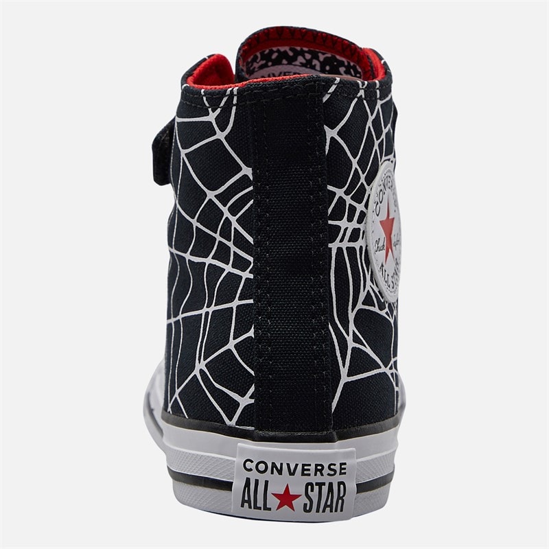 Converse Kids Chuck Taylor All Star Hi Spiderweb Easy On Trainers Black/White/Red - Image 3