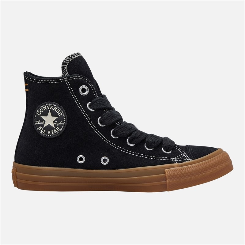 Converse Womens Chuck Taylor All Star Hi Suede Trainers Black/Gum Honey/Gingersnap