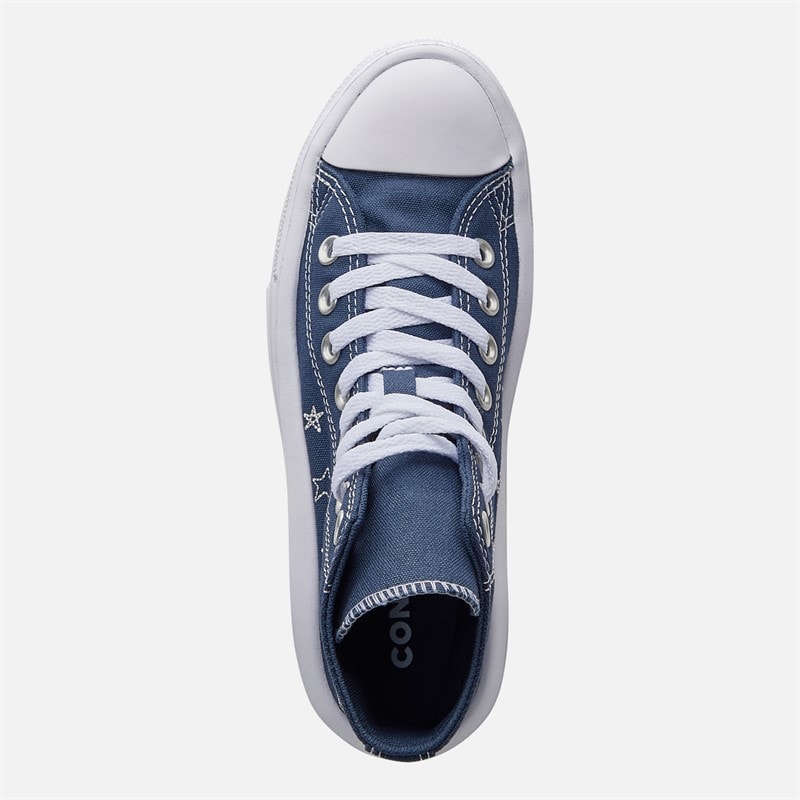 Converse Junior Chuck Taylor All Star Move Platform Doodle Stars Trainers Navy/Navy/White - Image 4