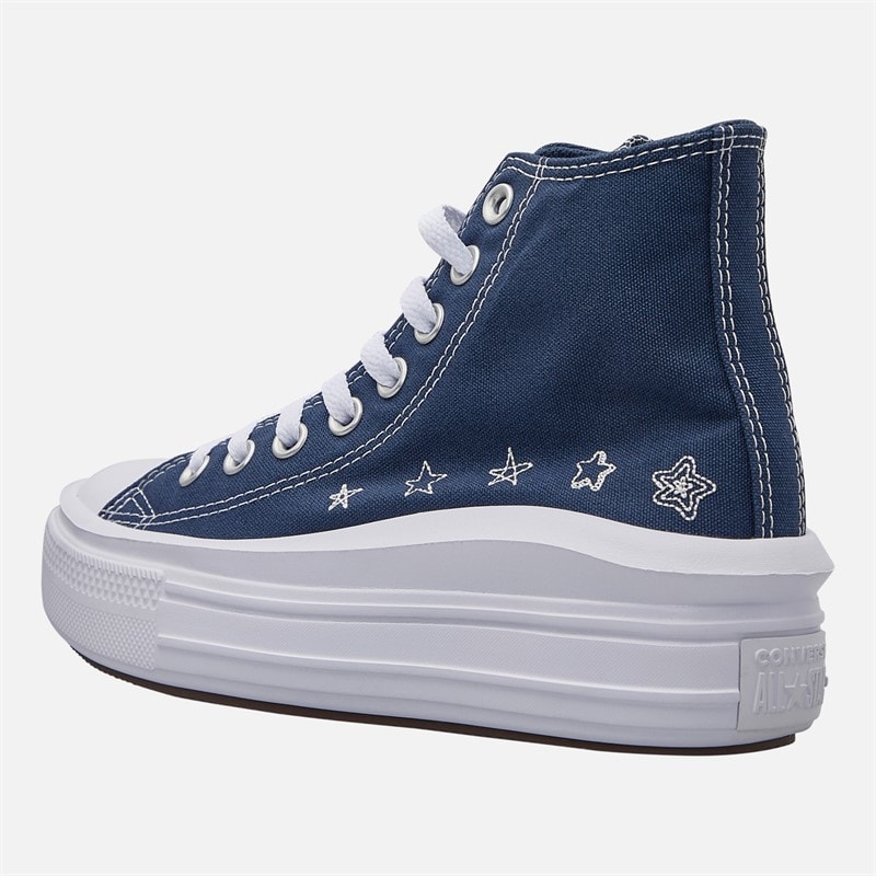 Converse Junior Chuck Taylor All Star Move Platform Doodle Stars Trainers Navy/Navy/White - Image 5