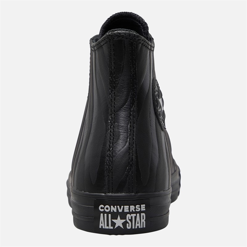 Converse Junior Chuck Taylor All Star Hi Dark Zebra Print Trainers Black/Black/Silver - Image 3