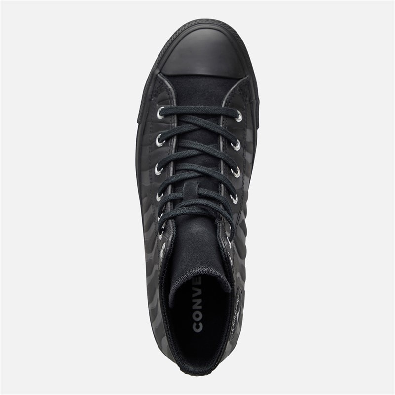 Converse Junior Chuck Taylor All Star Hi Dark Zebra Print Trainers Black/Black/Silver - Image 4