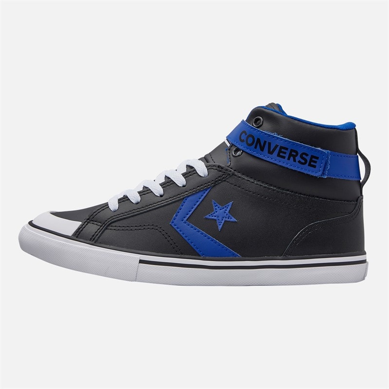 Converse Junior Pro Blaze Strap Leather Trainers Black/Blue/White - Image 1