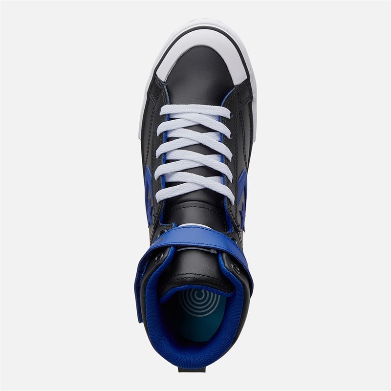 Converse Junior Pro Blaze Strap Leather Trainers Black/Blue/White - Image 4