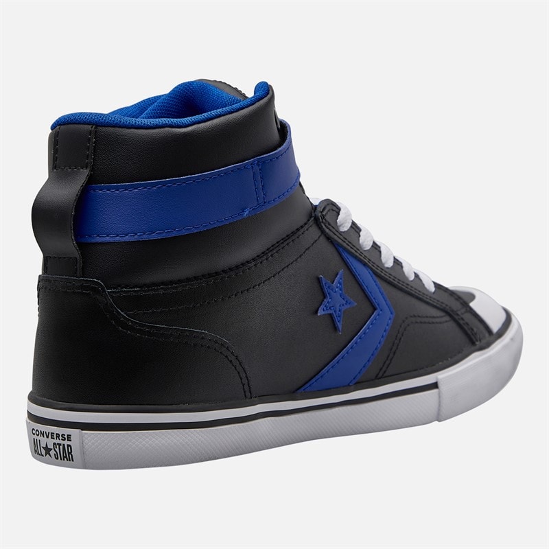 Converse Junior Pro Blaze Strap Leather Trainers Black/Blue/White - Image 5