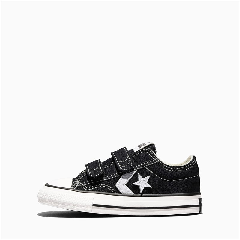 Converse Infant Star Player 76 Easy On Canvas Trainers Black/Vintage White/Egret - Image 1