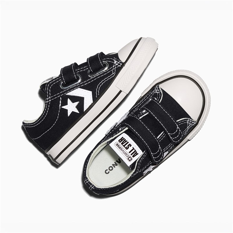 Converse Infant Star Player 76 Easy On Canvas Trainers Black/Vintage White/Egret - Image 4