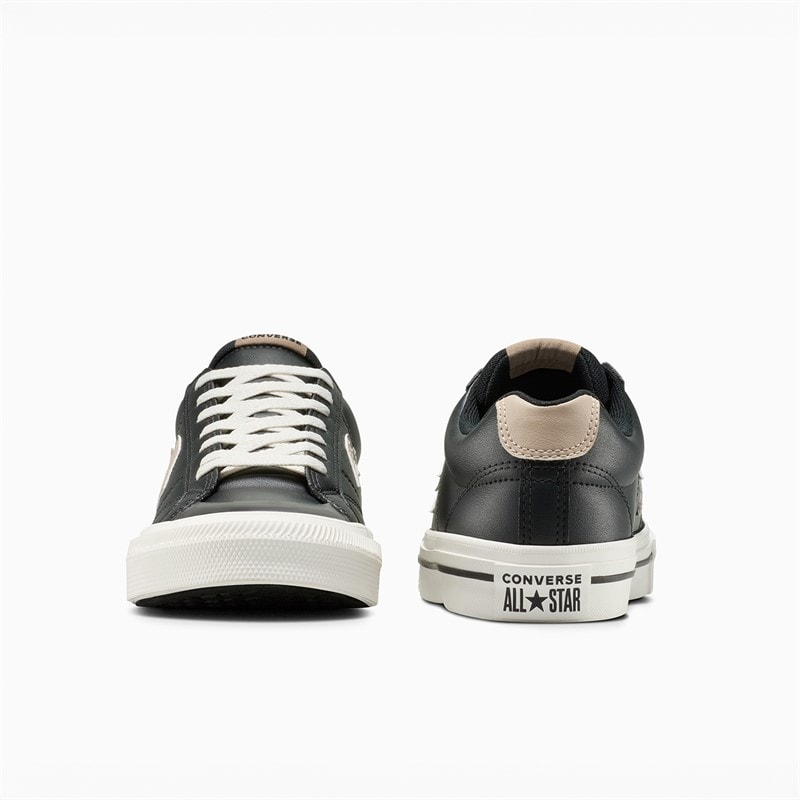 Converse Mens Sport Casual Faux Leather Trainers Black/Vintage Cargo - Image 3