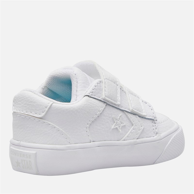 Converse Infant Belmont Leather Trainers White/White/White - Image 5