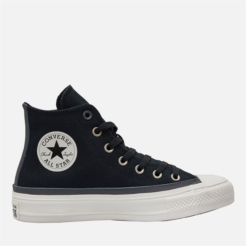 Converse Chuck Taylor All Star Hi Double Lace Trainers Black/Vintage White/Black