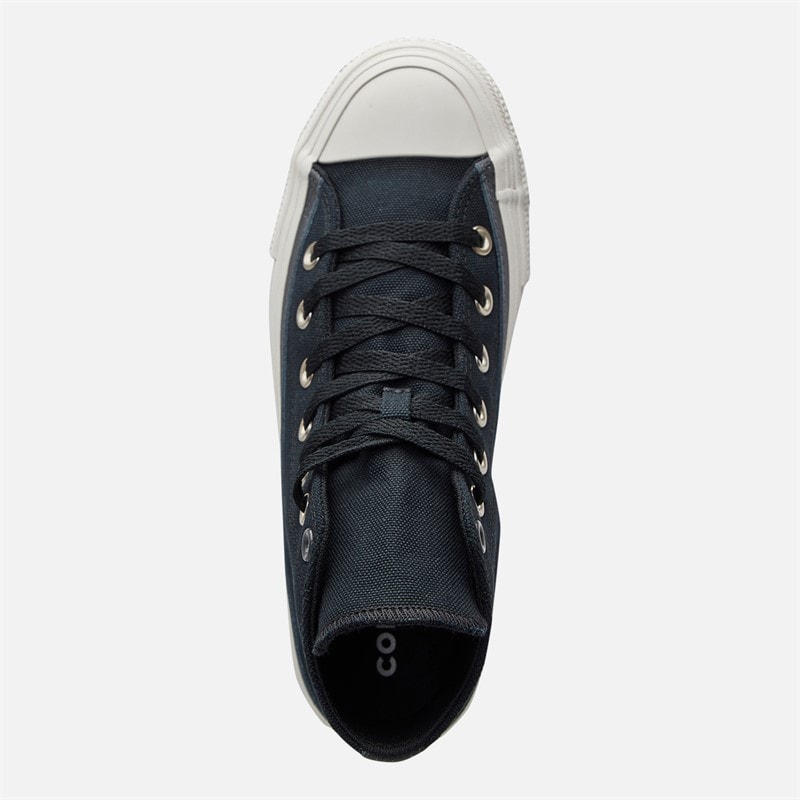 Converse Chuck Taylor All Star Hi Double Lace Trainers Black/Vintage White/Black - Image 4