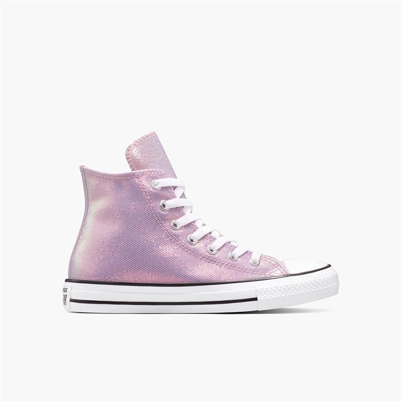 Converse Junior Chuck Taylor All Star Hi Disco Trainers Altitude Lilac/White/Black - Image 5