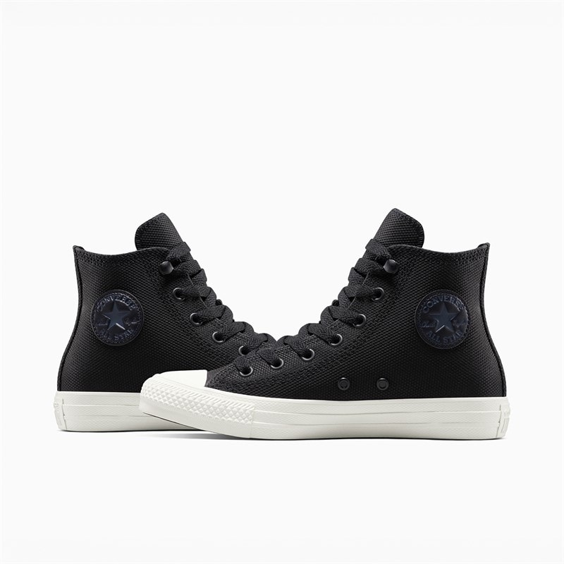 Converse Junior Chuck Taylor All Star Hi Leather Trainers Black/Cold Stare/Egret - Image 1