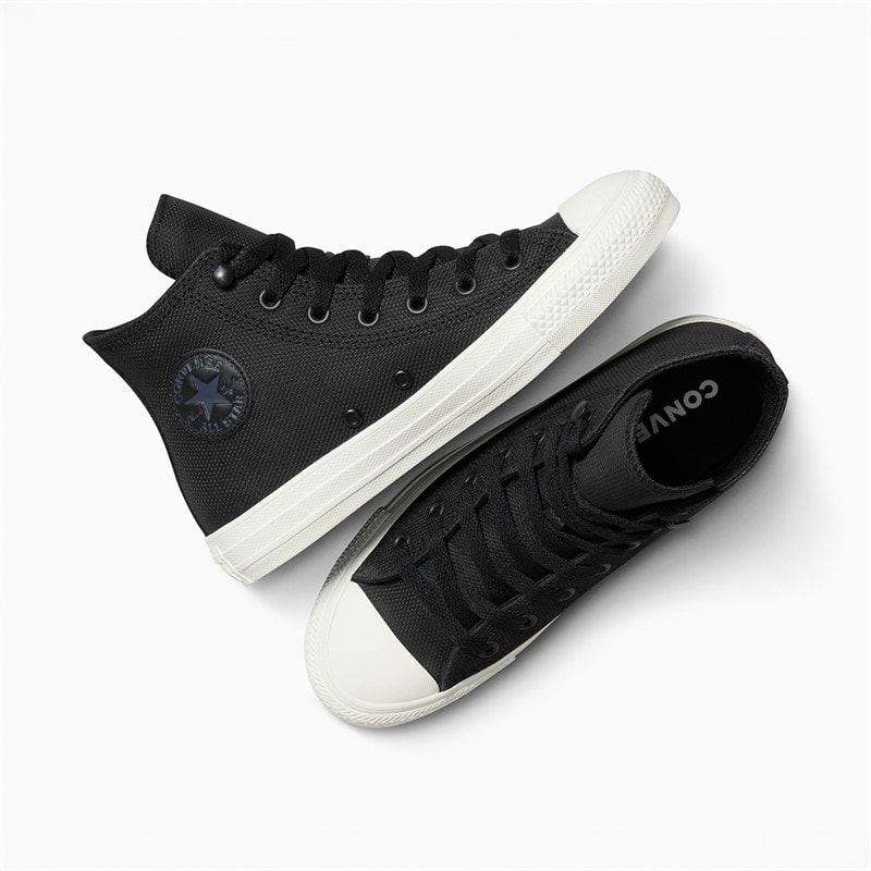 Converse Junior Chuck Taylor All Star Hi Leather Trainers Black/Cold Stare/Egret - Image 4