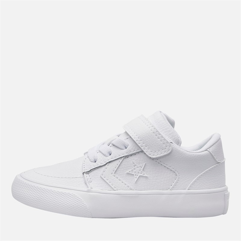Converse Kids Belmont Leather Trainers White/White/White - Image 1