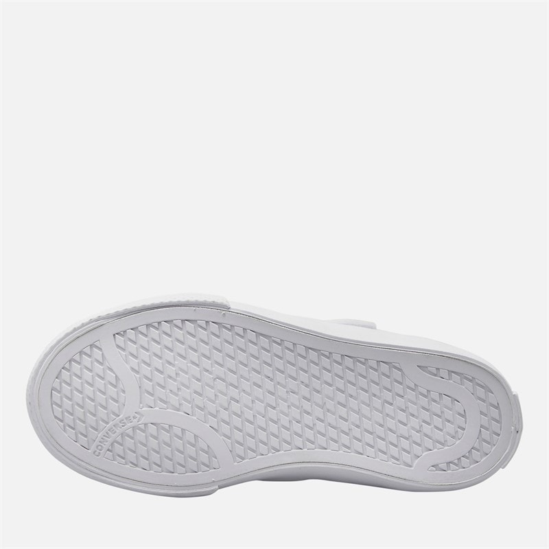 Converse Kids Belmont Leather Trainers White/White/White - Image 2