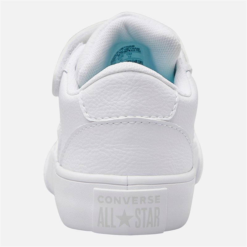 Converse Kids Belmont Leather Trainers White/White/White - Image 3