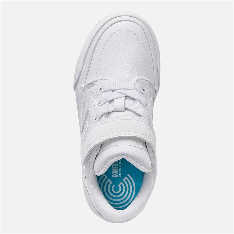 Converse Kids Belmont Leather Trainers White/White/White - Image 4
