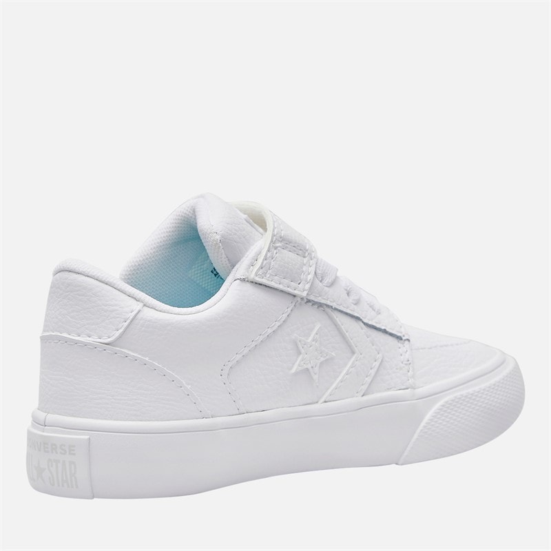 Converse Kids Belmont Leather Trainers White/White/White - Image 5