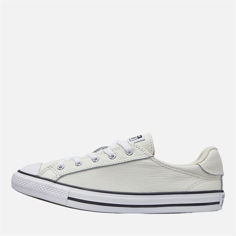 Converse Womens Chuck Taylor All Star Dainty Lucky Leather Trainers Egret/Black/White - Image 2