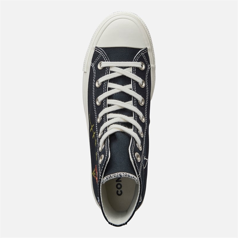 Converse Womens Chuck Taylor All Star Hi Lift Platform Enchanted Garden Trainers Black/Black/Egret - Image 4