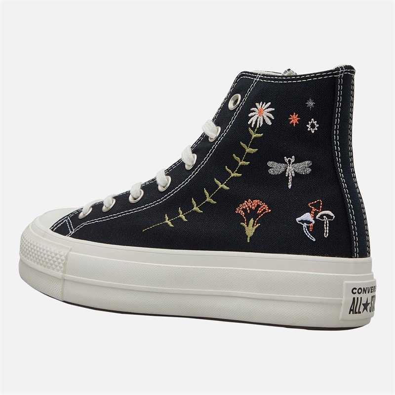 Converse Womens Chuck Taylor All Star Hi Lift Platform Enchanted Garden Trainers Black/Black/Egret - Image 5