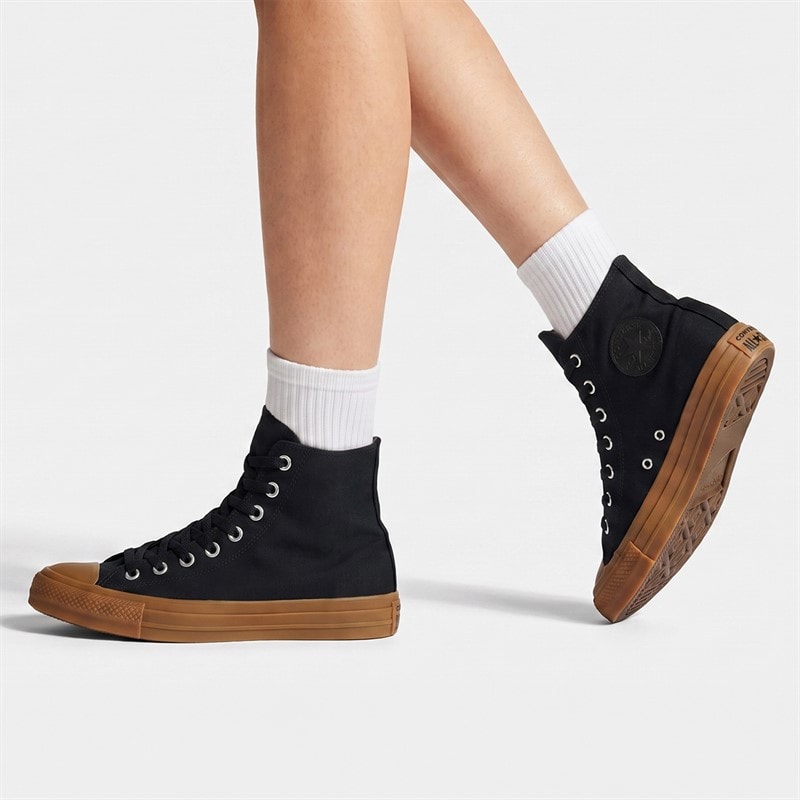 Converse Chuck Taylor All Star Hi Trainers Black/Black/Gum