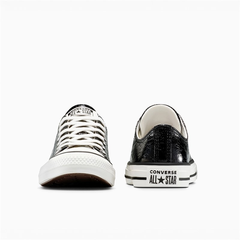 Converse Womens Chuck Taylor All Star Metallic Crackle Trainers Metallic Black/Vintage White - Image 3